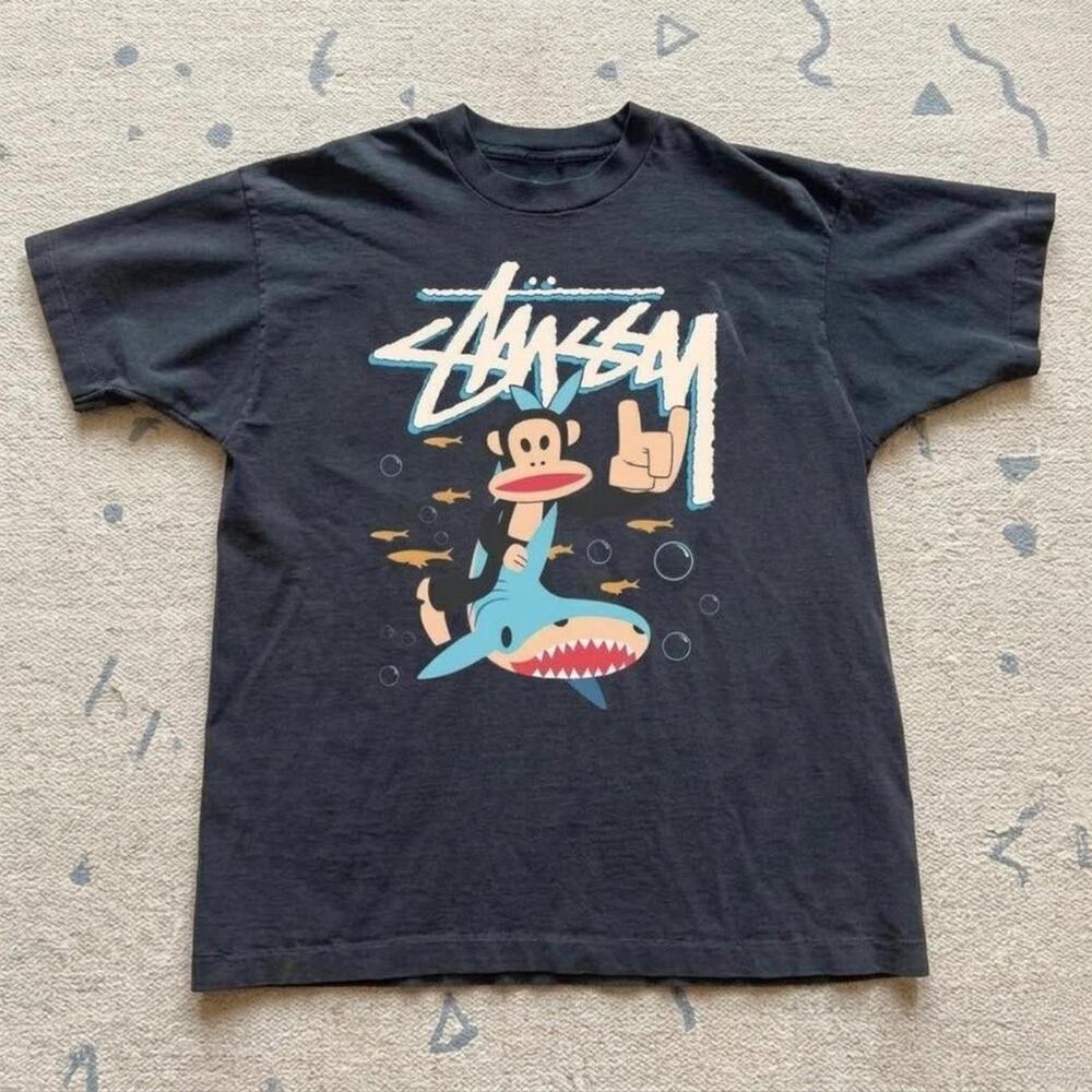 Stussy X Paul Frank Black Graphic Tee